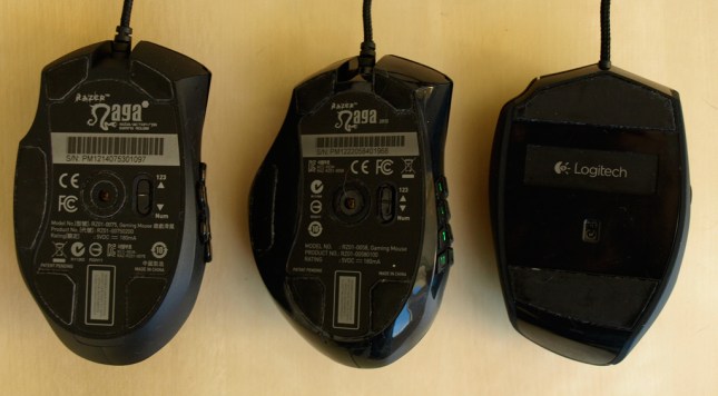 Razer Naga 2012 vs Logitech G600 vs Razer Naga Hex [bottom]