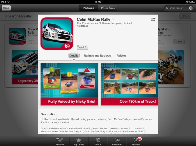 Colin McRae Rally for iOS